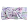 Haaraccessoires Floral Printing Nylon Bow Headwrap Soft Baby Hoofdband One Size Past Past Accessoire