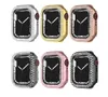 Custodia Bling per Apple Watch Series 7 45mm 41mm Nessuna protezione per schermo PC Hard Edge Cover Diamond Bumper Accessori iWatch Women