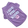 4 size Dog Apparel products pet clothes spring and summer pet vest T-shirt I give free kisses 3 colorT2I52423