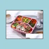 Lunch Box Wheat St Bento Case With Lid Fruit Food Container Boxes Food-Grade Tableware Microwave Work Drop Delivery 2021 Other Baby Feeding