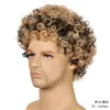 Golvende mannen synthetische pruik bruin kleur pelucas perruques de cheveux humains simulatie menselijke remy haar pruiken pruik-m47b