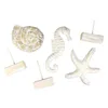 Mediterrane stijl hout ambachten Woondecoratie Accessoires Houten Gift Starfish Conch Hippocampus Carving Marine Decor