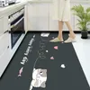 Anti-Slip Cuisine Tapis Noir Blanc Marbre Mer vague Imprimé Paillasson Tapis De Sol Tapis pour Salon Salle De Bains Tapis 210917