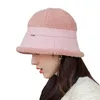 Stingy Brim Hats Ladies Hat Autumn and Winter Solid Color Lamb Hair Stitching Fisherman Trend Wild Casual Bucket