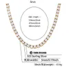 Catena da tennis da donna per uomo in argento sterling massiccio 925 18-22 3mm 4mm 5mm Collana con zirconi cubici Hip Hop ghiacciato a una fila284Z