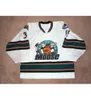 2002 03 Manitoba Moose 35 Maglia da hockey Alex Auld cucita su misura con qualsiasi nome e numero di maglie