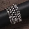 Men's bracelet Link 8mm10mm12mm14mm stainless steel round grinding color preservation Cuban copper double-sided micro-inlaid zircon buckle head
