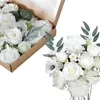 NEWArtificial Flowers with Box White Pink Red Blue Rose Flowers for DIY Wedding Bouquets Centerpieces Arrangements Decoration RRD12873