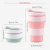 Outdoor Silicone Folding Water Cup With Lid Retractable Travel Mini Coffee Cups Portable Gargle Copa Dropship Y0915