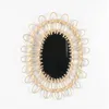 Spiegels Home Art Koffie Winkel Woonkamer Muur Opknoping Dressing Bathroom Rattan Plaited Make-up decoratieve spiegel Nordic Style Ornament