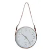 Moderne minimaliste PU ceinture en cuir horloge suspendue salon fond horloge murale Grill Bar café décorations H1230