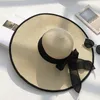 Ampio cappello da corn donna estate grande 15 cm nastro fiocco elegante sole paglia cupola spiaggia protezione all'aperto Panama