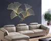 Vägg klistermärken Moderna smidesjärn löv hängande dekoration hantverk el vardagsrum soffa bakgrund korridor 3d klistermärke väggmålning prydnad