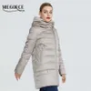 Miegofce冬の女性のコレクション暖かいジャケットの女性のコートとジャケットの防風のスタンドアップの襟付きフード211018
