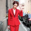 Högkvalitativa affärer Wear Women's Suit Skirt Two-Piece Autumn And Winter Solid Color Ladies Jacket Slim Office Kvinna 210527