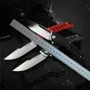 New R7 Flipper Folding Knife D2 Satin Drop Point Blade G10 + Aviation Aluminum Handle Ball Bearing Fast Open Knives 4 Handle Colors