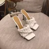 2021 Luxe Designer Vrouwen Sandalen Leren Sandaal Zomer Dames Mode Geweven Slipper Schoenen Hoge Hak Top Kwaliteit Met doos Maat 35-41