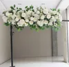 Dekoracyjne wieńce z rzędu kwiatowego 50 100cm DIY Wedding Flower Mursement Supplies Jedwabny Pionity Rose Artificial Flowers Decor Runner 249h