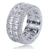 Mens Hip Hop Iced Out Stones Rings Fashion Gold Wedding Ring Jewelry High Quality Simulation Diamond Ring