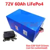 GTK lifepo4 72V 60Ah lithium battery rechargeable for 7000W 5000w 72V scooter EV golf cart electric motorcycle +10A charger