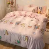 Geometrisk Ice Fabric Bedding Set Floral Letters Loveheart Kid Duvet Cover 220x240 Queen King SovClothes Sheet 150