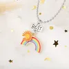 Fashion Daisy Rainbow Necklace Enamel Cartoon Kids Good Friends Forever Pendant Necklaces Jewelry Gift