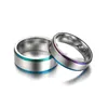 Regenboog rand band ringen vinger rvs frosted ringen voor vrouwen mannen paar mode-sieraden Will en Sandy