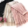 Tataria Pearl Beading Pleated Velvet Women's Skirt High Waist Tulle s Womens Midi Women Winter 210514