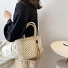 Moda borla bolsa de palha verão praia mão-tecido rattan bolsa mulheres tecida cesta de vime crossbody sacos boémia bolsa de ombro Bohemia