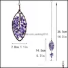 Pendentifs Arts, Artisanat Cadeaux Maison Jardin Violet Cristal Suspendu Attrape-Soleil Pierre Perles Prisme Maker Gouttes Accrocher Pour Fenêtre, Décor, Charmes De Voiture