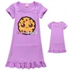 Cookie Swirl Vestidos de poliéster fino Ropa para bebés Ropa para niñas pequeñas Ropa para bebés Vestido de noche para niñas Pijamas para niñas Camisón para niños Q0716