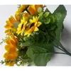 Bouquet de fleurs artificielles de tournesol en soie jaune, 13 têtes, 7 branches, pour maison, bureau, fête, jardin, hôtel, décoration de mariage