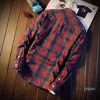 Luxury-Men's Casual T Shirts Flannel T Shirts för höst och vinter, Velvet Plaid med Slim Cut, Cotton Street, Storlek 5xl