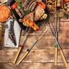 Teleskoping återanvändbar grillspettverktyg Rostfritt stål BBQ Tools Grill Roasting Sticks Camping Picnic Shish Kebab Marshmallow Stick Kitchen Gadgets JY0883