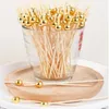 Alimentos descartáveis ​​de talheres Beads Picks Sobremesa Buffet Frutas Salada Fork Bolo Muffin Party Vegetal Sticks Cocktail Toothpicks Sign