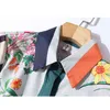 Retro Floral Print Shirt Vintage Vrouwen Lange Mouw Blouse Multicolor Revers Collar Single-Breasted Tops Blusas Camisas Muje 210520