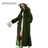 高級毛皮のコート女性冬の模造レックスのウサギのジャケットフード付きパーカーx-longオーバーコート女性の暖かいoutwearプラスサイズd13 211220