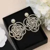 Gros bijoux fins or évidé Rose perle boucles d'oreilles goutte AAA Zircon brillant fête mode tendance luxe 2022 femmes accessoires