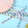 Biodegradable Disposable Paper Straw Environmental Colorful Drinking Straw Wedding Kid Birthday Party Decoration Supply Bar Tool DH5858