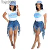 Dames Jeans Designer Slanke Sexy Geperforeerde Tassel Fleece Denim Shorts Effen Kleur Jeans Casual Straight Pants 6 Colors