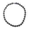 Nature Hématite Perles rondes Colliers Elastic Magnetic Black Stone Collier Collier Magnet Therapy Bracelets Hommes Bijoux Sports Santé