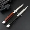 BM Hoge Kwaliteit Theone 9 "Italiaanse Stiletto Swinguard Snakewood Mirror Blade Tactical Auto Survival Mes