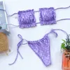 Traje de baño para mujer tubo plisado ahueca hacia fuera multicolor sólido estampado sexy bikini traje de baño 1 pieza