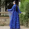 Blue Women's Hanfu performance stage wear Chinese Dress Cosplay Fairy Elegant Ancient Style Female gown Classical Folk Dance Costume