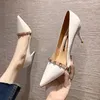 Dress Shoes 2022 Spring Style Korean Patent Leather Pointed Rivet High Heels Summer And Autumn Fashion Stiletto Women's