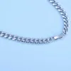 Luoteemi New Simple Design Shining Micro Pebble Cz White Crystal Gold Fashion Jewelry Long Cuban Chain Necklace Gift Q0809