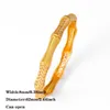 4pcs/lot Gold Color African Jewelry Middle Eastern Arabic Dubai Bangle Bracelet for Women Fashion Wedding Gifts Q0720