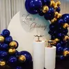 85 sztuk Navy Blue Balloons Garland Arch Kit Chrome Gold Cekiny Ballon Do Baby Shower Wedding Birthday Party Decor Globs 210626