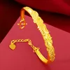 Alas de pavo real para mujer, pulseras de boda con placa de oro de 24 quilates, JSGB326, regalo de moda para mujer, brazalete chapado en oro amarillo