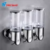 Liquid Soap Dispenser Wall Mounted Shower Gel Dispensers Shampoo Container Pump Double Hand Bathroom Soap Bottle Kitchen Tools 211130